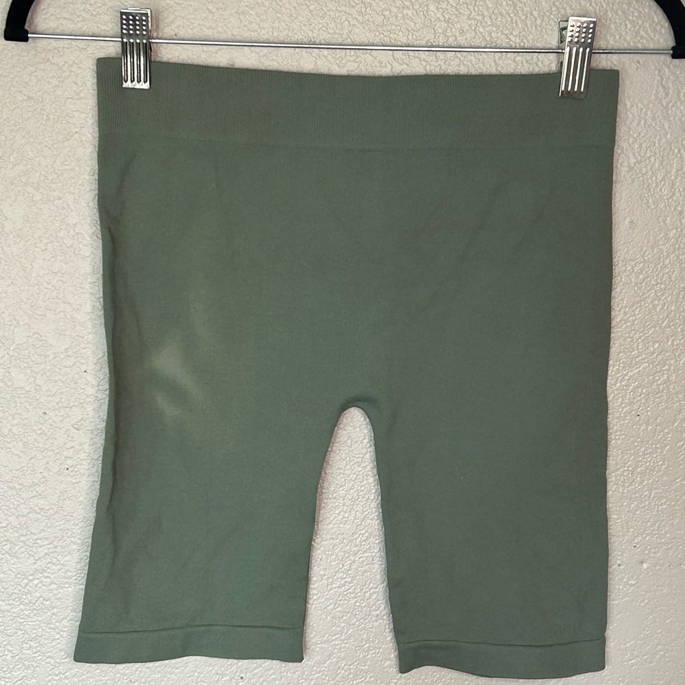 Free People Intimately Olive Green Seamless Shapewear Compression Shorts